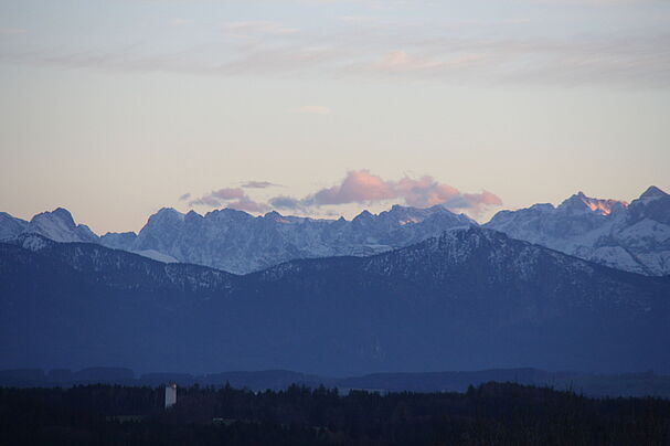 Blick ins Karwendelgebirge von der Ilkahöhe