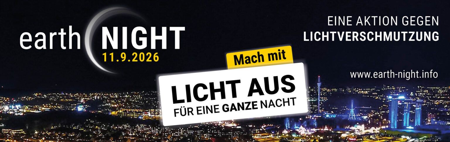Banner Earth Night mit Text Licht aus für eine ganze Nacht Eine Aktion gegen Lichtverschmutzung
